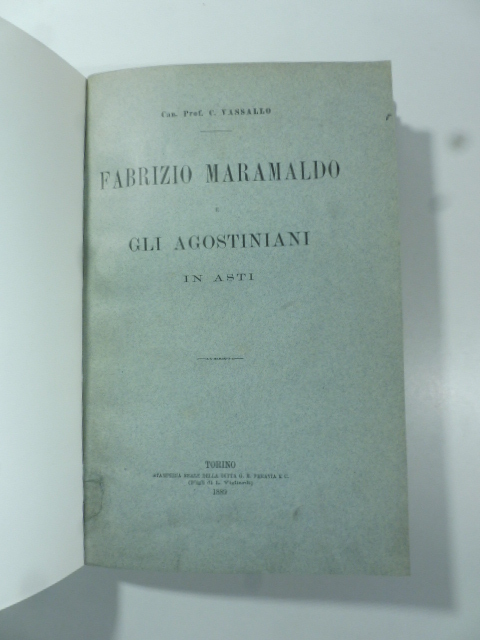 Fabrizio Maramaldo e gli Agostiniani in Asti